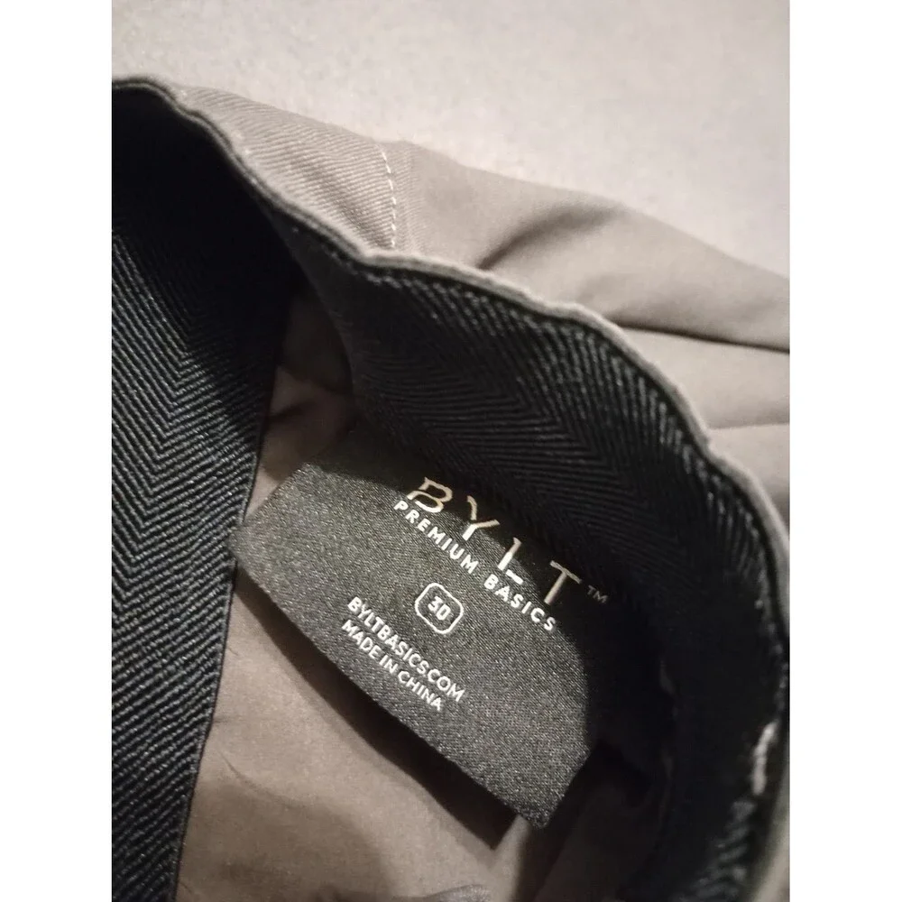 BYLT Premium Basics Everyday Pant 2.0 Slim Fit Grey Mens Size 30x29 Stretch